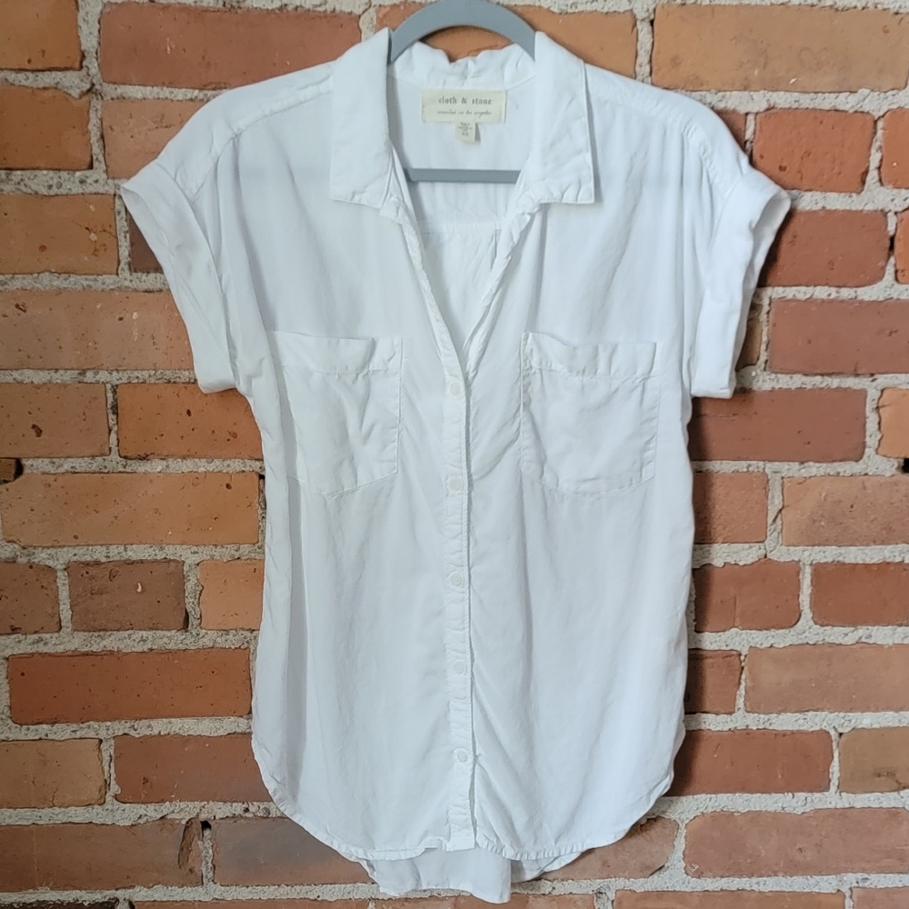 Short Sleeve White Button Up Shirt